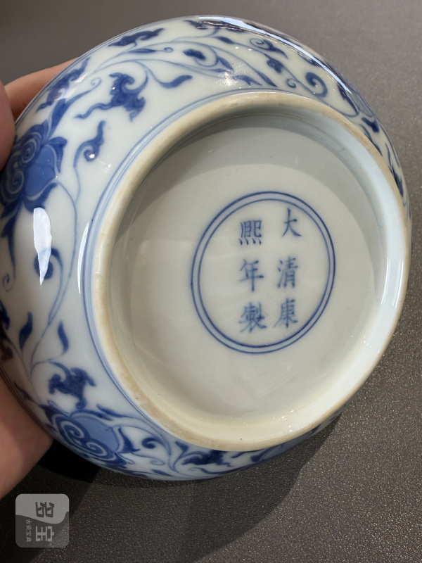 清康熙 青花吉祥如意纹盘 - 图7